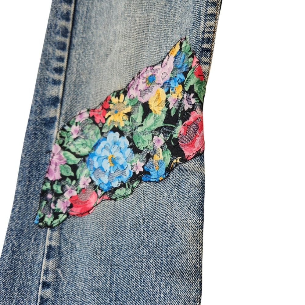 Vintage 90's Silver Jeans 34x30 Suki Bootcut Women's Button Fly Floral Patch Y2K - Picture 4 of 16